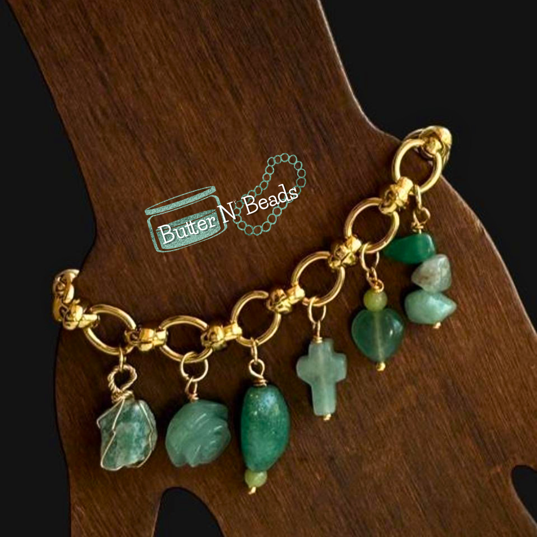 Glorious Gemstone Gumbo Bracelet- Green Aventurine